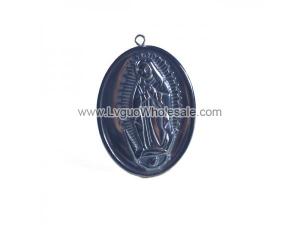 Hematite Jesus 30x40mm Pendant